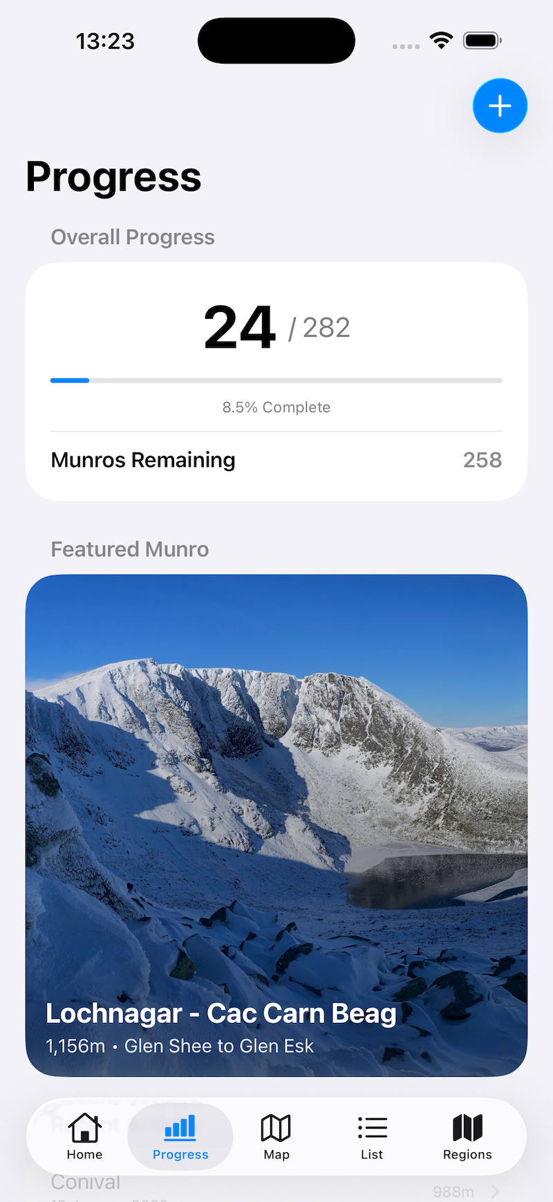 Progress tracking screen